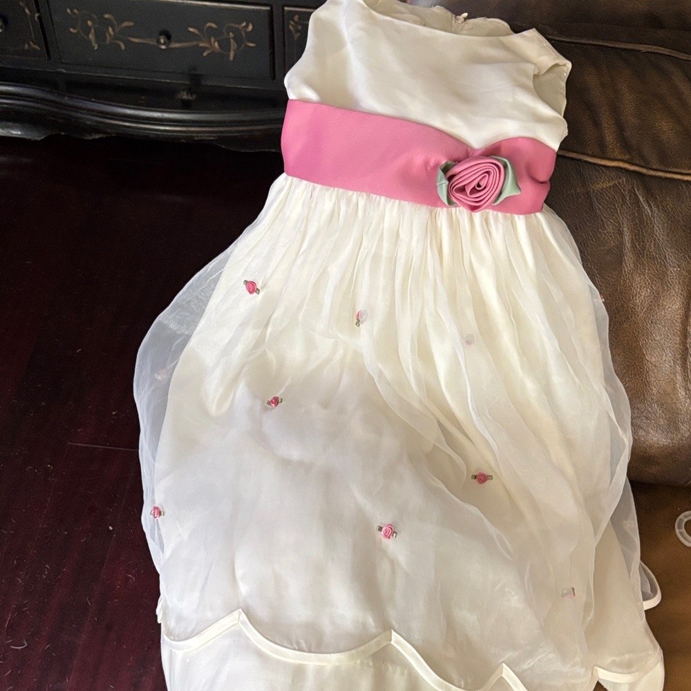 Cinderella White Dress with Gold Label